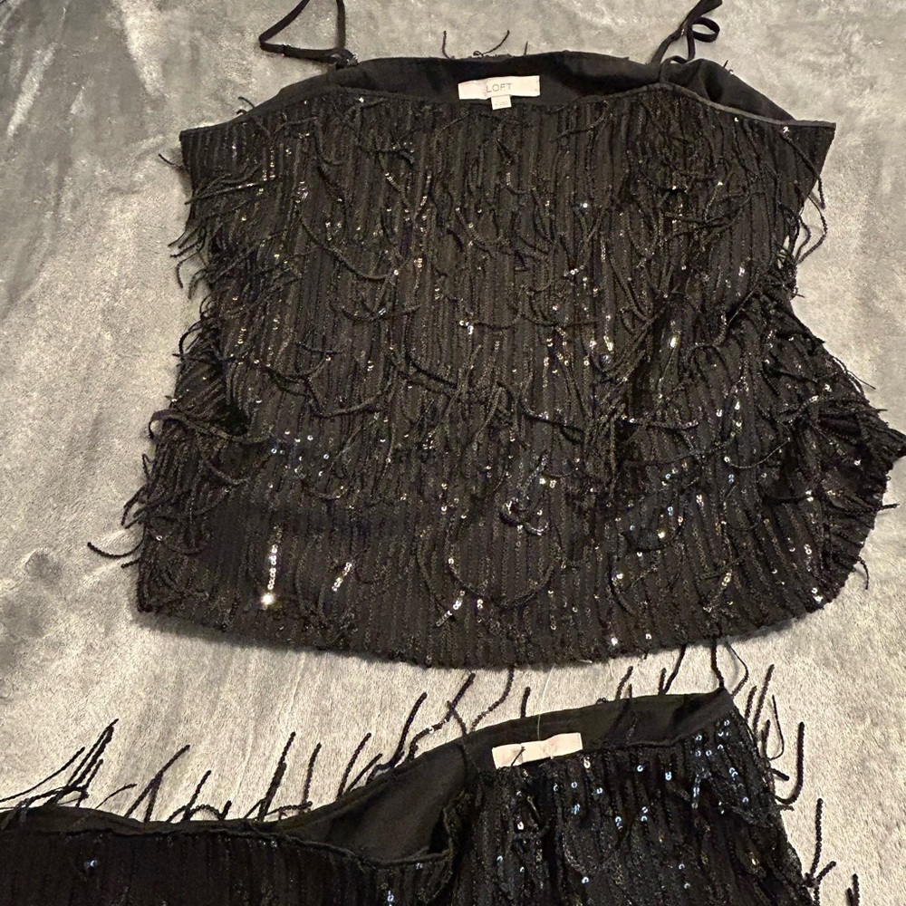 Loft Black Beaded Camisole